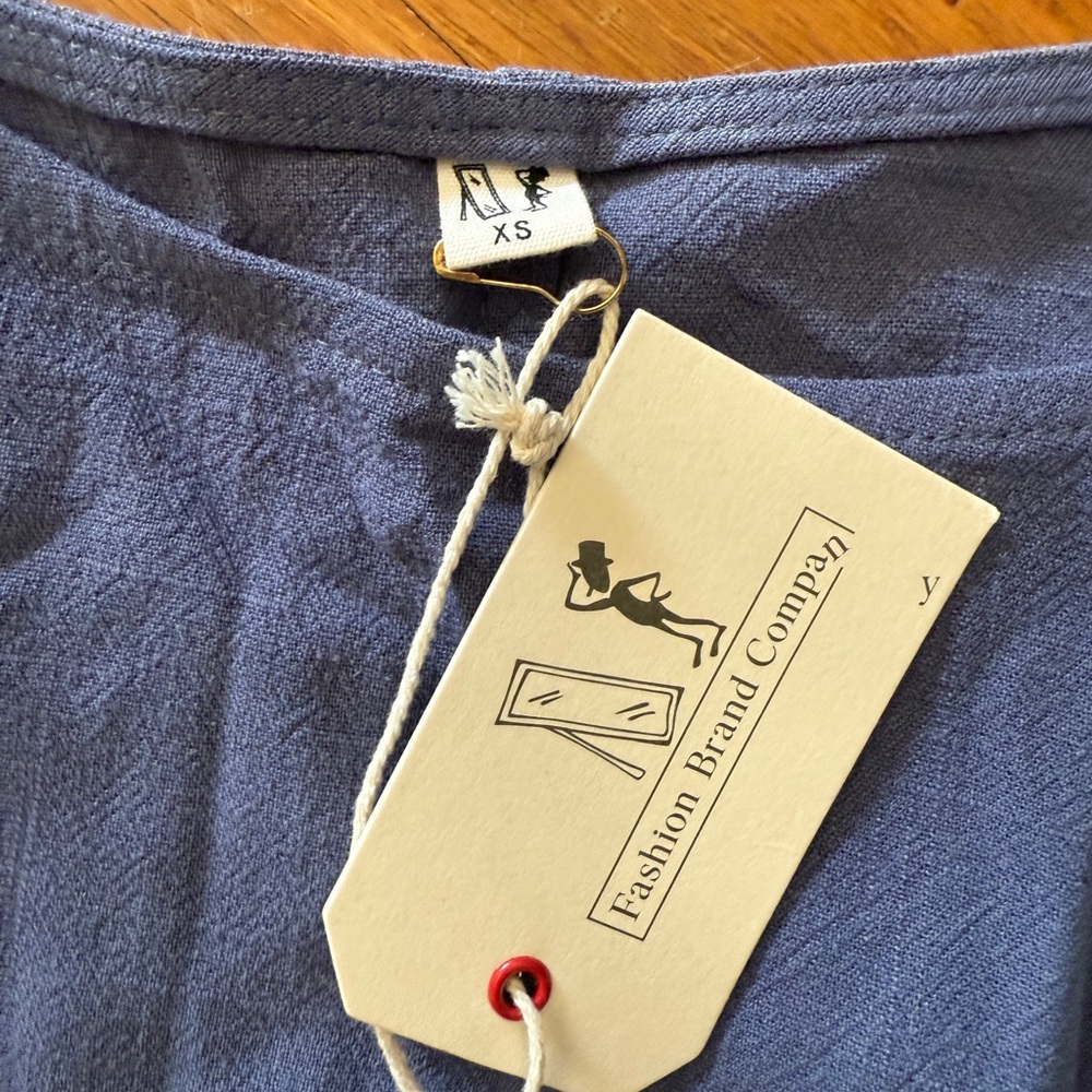 Fashion Brand Company Soft Linen Shift Tank Blue XS - Picture 3 of 4